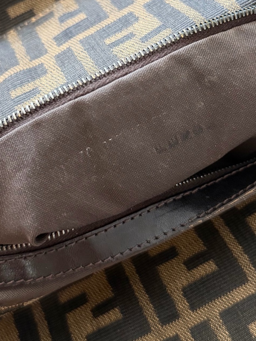 Fendi Brown Zucca Canvas Double Flap Shoulder Bag - Picture 9 of 9